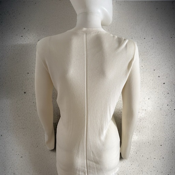 The Row Ivory Ribbed Knit Cardigan - Picture 3 of 6